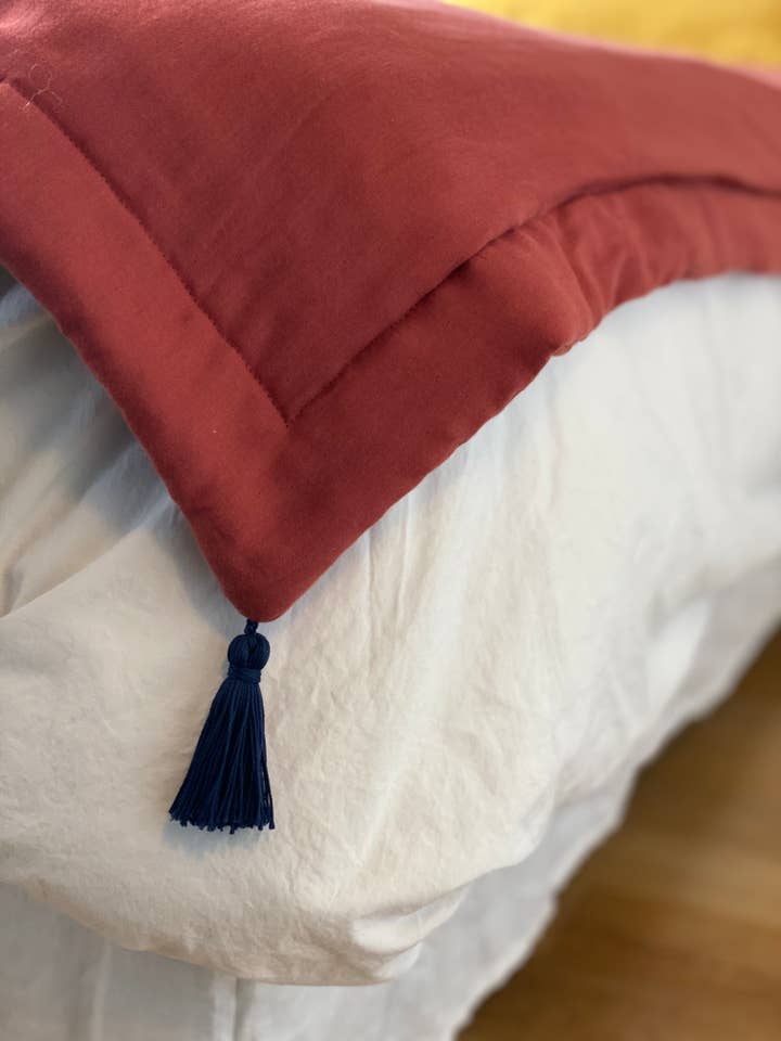 MARILOU fleecefilt i terrakotta och marinblå för wholesale av bihan