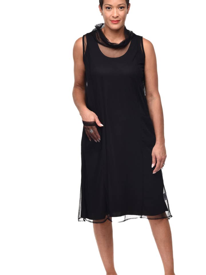 Vestido Mazlyn M204 en negro con forro* para venta al por mayor de Tulip Clothing