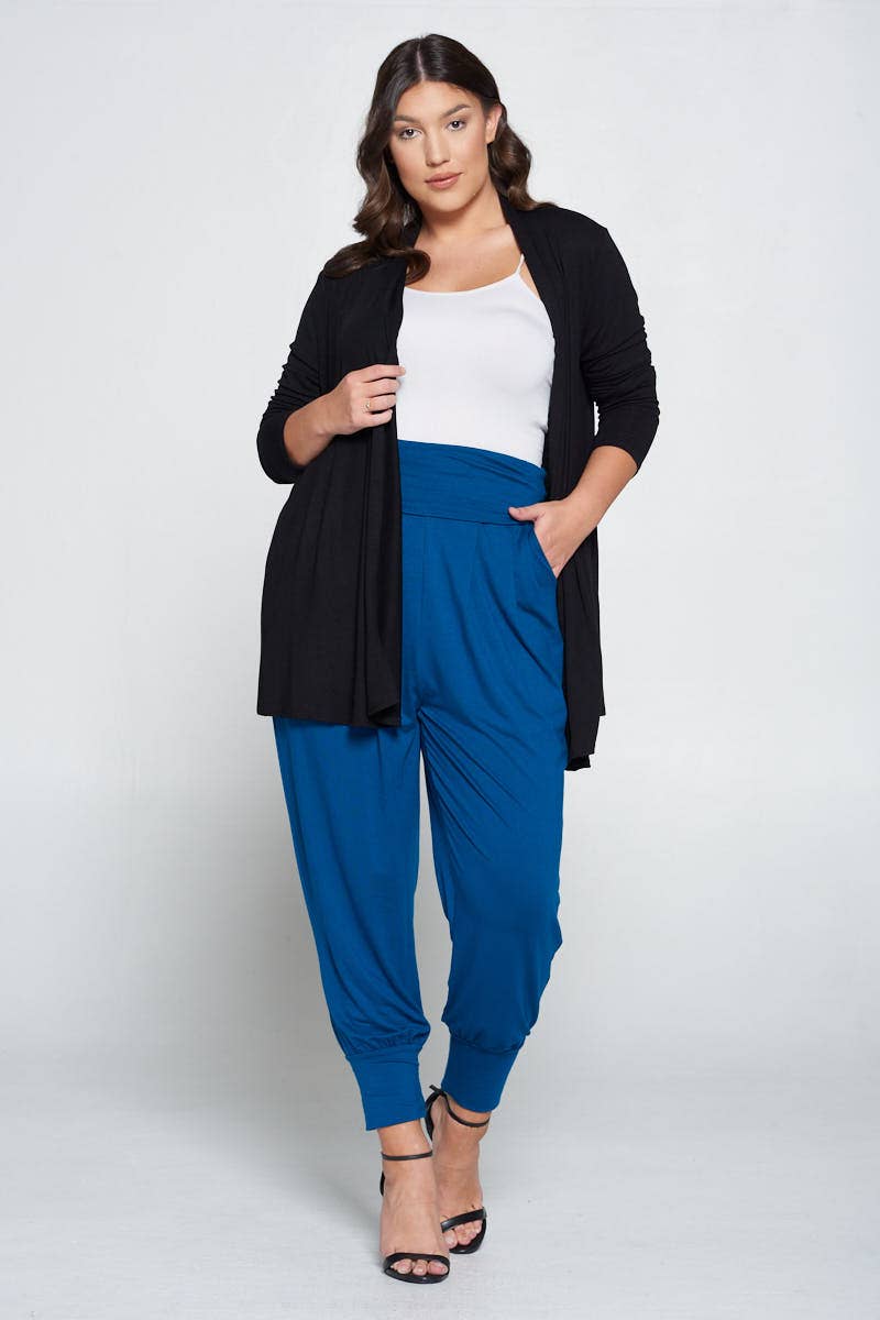 Allium - Wholesale Pants - Women's - Plus Size Banded Waist Harem Joggers4