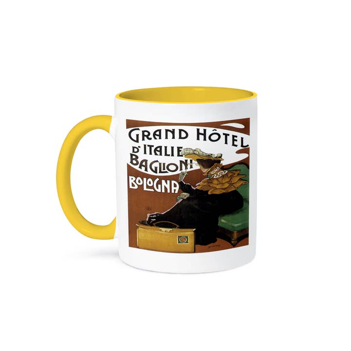 3dRose - Wholesale Coffee Mug - 3dRose, Vintage Grand Hotel d'Italie Baglioni Balogna Italy Luggage Label, Mug