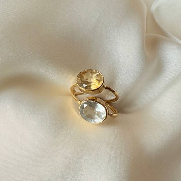 Citrin- und grüner Amethyst-Ring - Marella für den Großhandel von Sophie Deschamps Bijoux