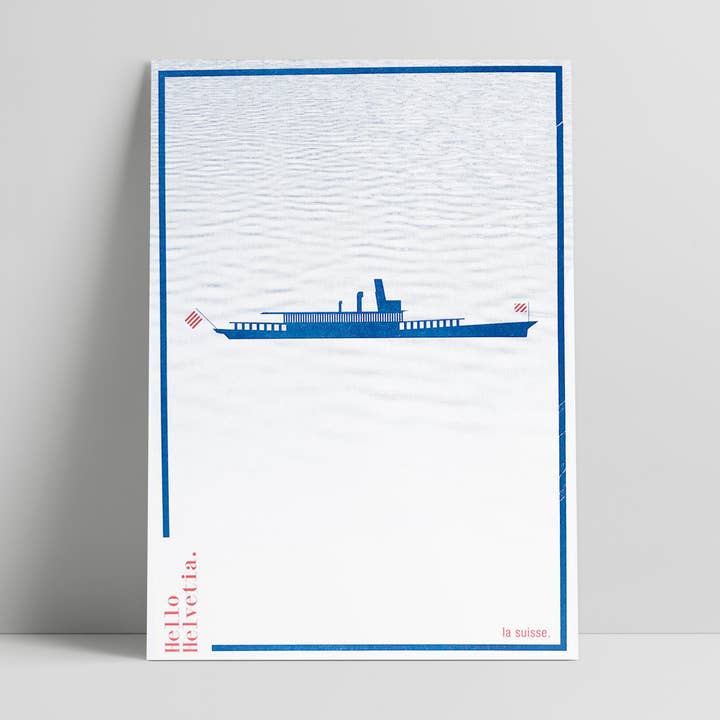 La Swiss - poster in risograph printing for wholesale by Hello Helvetia