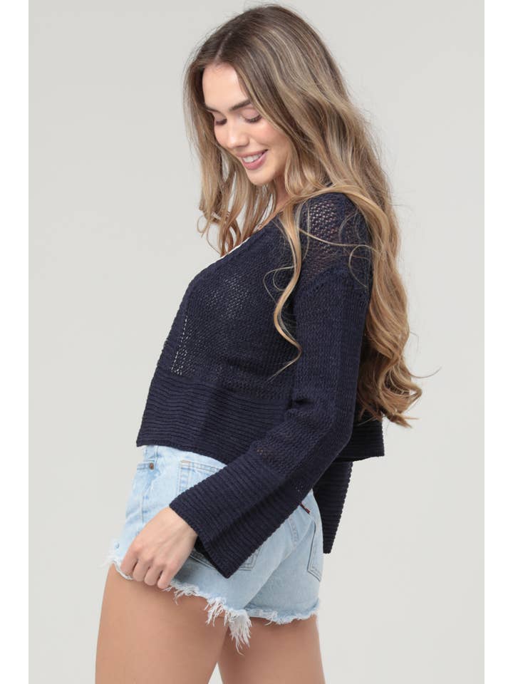 ANGIE - Wholesale Cardigan - Women's - XHS24-ASIS LIGHT WEIGHT OPEN KNIT CARDIGAN SWEATER16