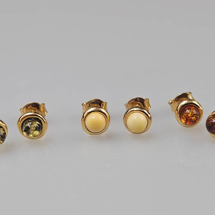 AmberLithuania - Wholesale Stud/Post Earrings - Small everyday earrings stud in studs posts Gold jewelery 1