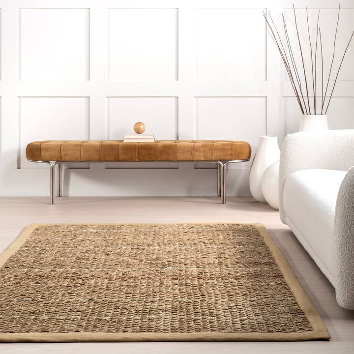 Beige Aubrielle Classic Seagrass Area Rug for wholesale on Faire6