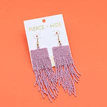 Pierce + Hide - Wholesale Tassel Earrings - Custom Beaded Square Fringe Earrings | Fringe Dangle1