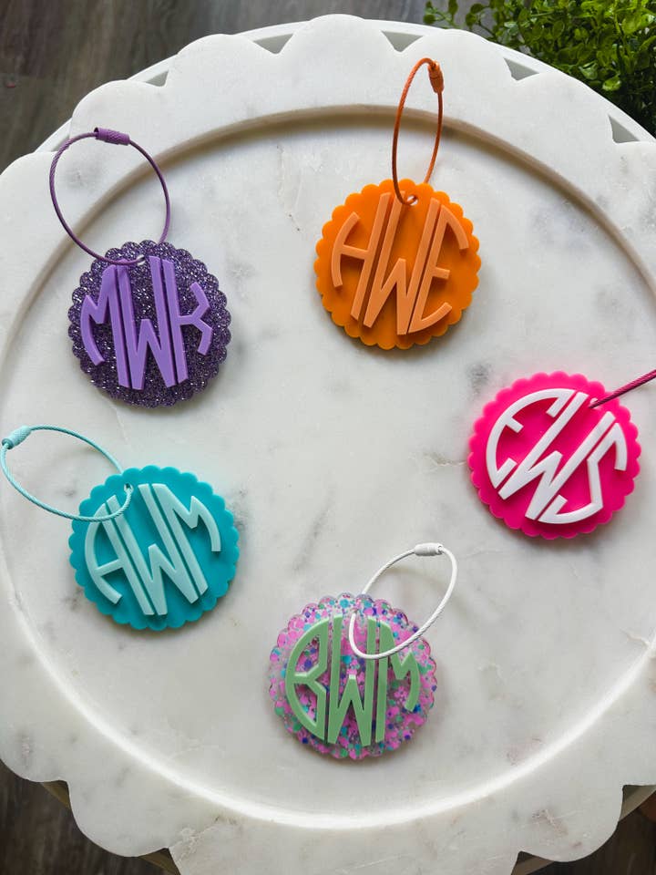 Monogram Initial Keychain for wholesale by Hazel + Bloom Co