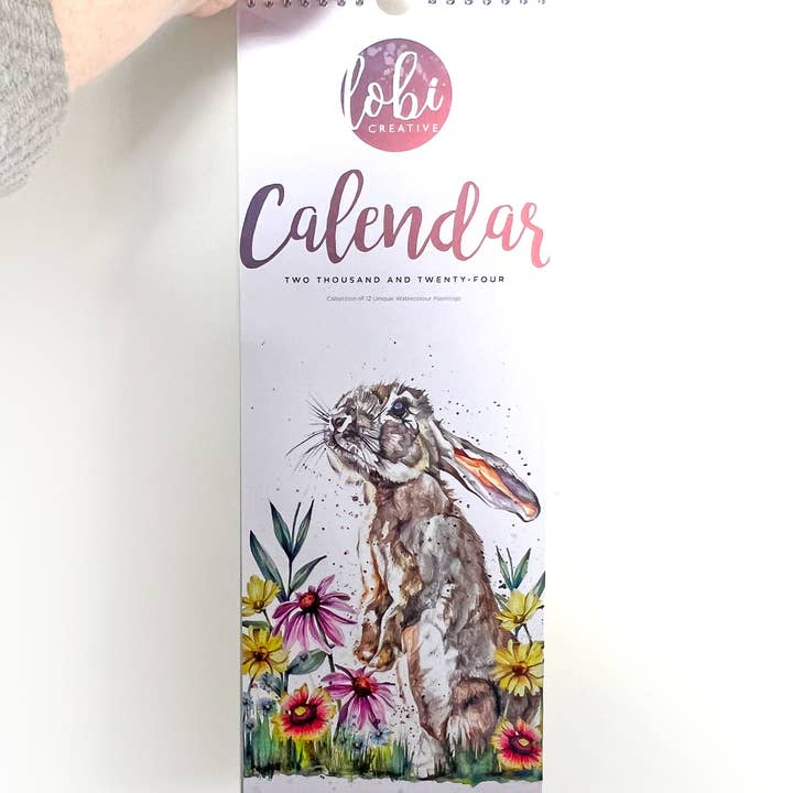 Calendario 2024 con animali ad acquerello per la vendita all'ingrosso da parte di LOBI Creative