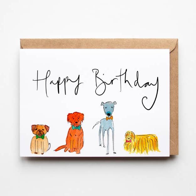 Happy Birthday Dogs - Funny Dogs Birthday Card for wholesale by Bellynam Studio