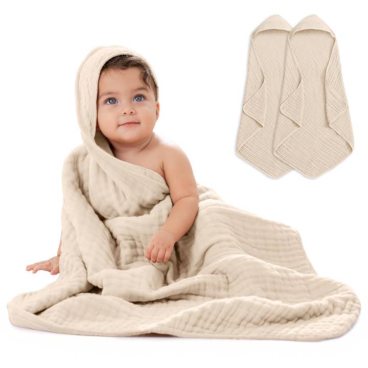 Comfy Cubs - Wholesale Hooded towel – Child & baby - Hooded Baby Towel, 6 Layer 100% Muslin Cotton by Comfy Cubs81