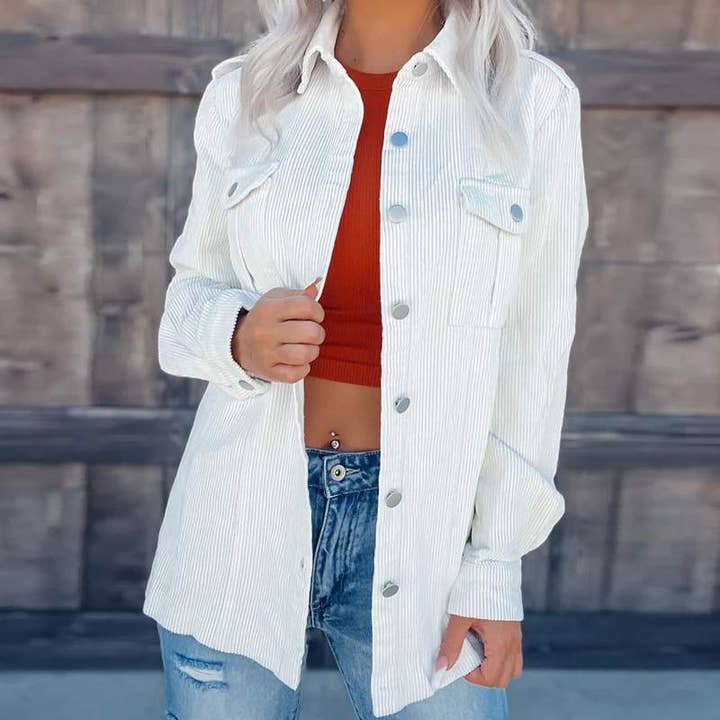 Fashion Combination - Wholesale Shirt Jacket/Shacket - Women's - oversized cotton waffle shacket