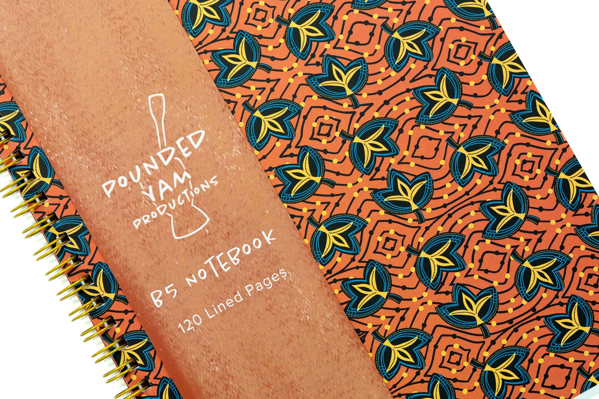 Pounded Yam Productions - Wholesale Notebook - African Print Soft Cover Spiral Notebook - Fans3