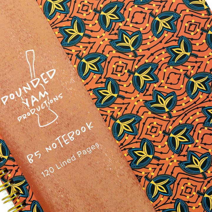 Pounded Yam Productions - Wholesale Notebook - African Print Soft Cover Spiral Notebook - Fans3
