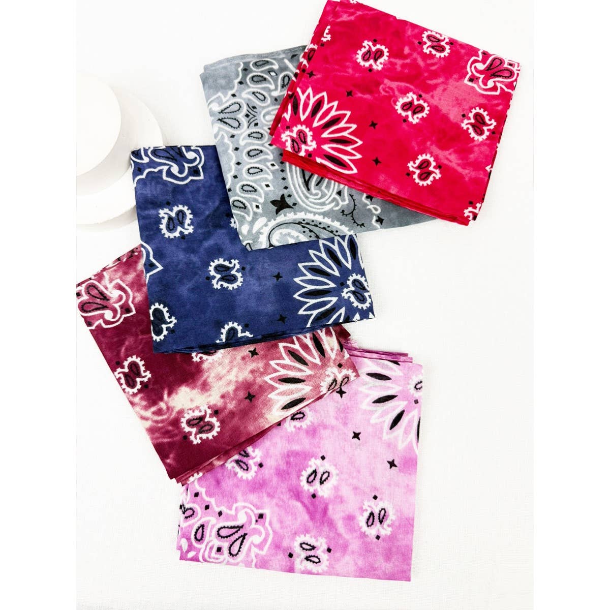 MIX COLOR Tie Dyed Pasley Pattern Bandanas for wholesale on Faire0