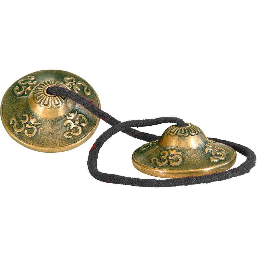 Kheops International - Wholesale Meditation Supplies - Tibetan Tingshas Small Om Embossed (Each)0