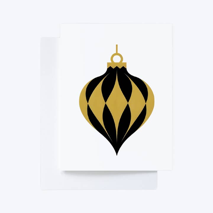 Cryptic Paper Co. - Wholesale Stationery/Notecard Set - Boxed Set of Art Deco Black & Gold Christmas Notecards10