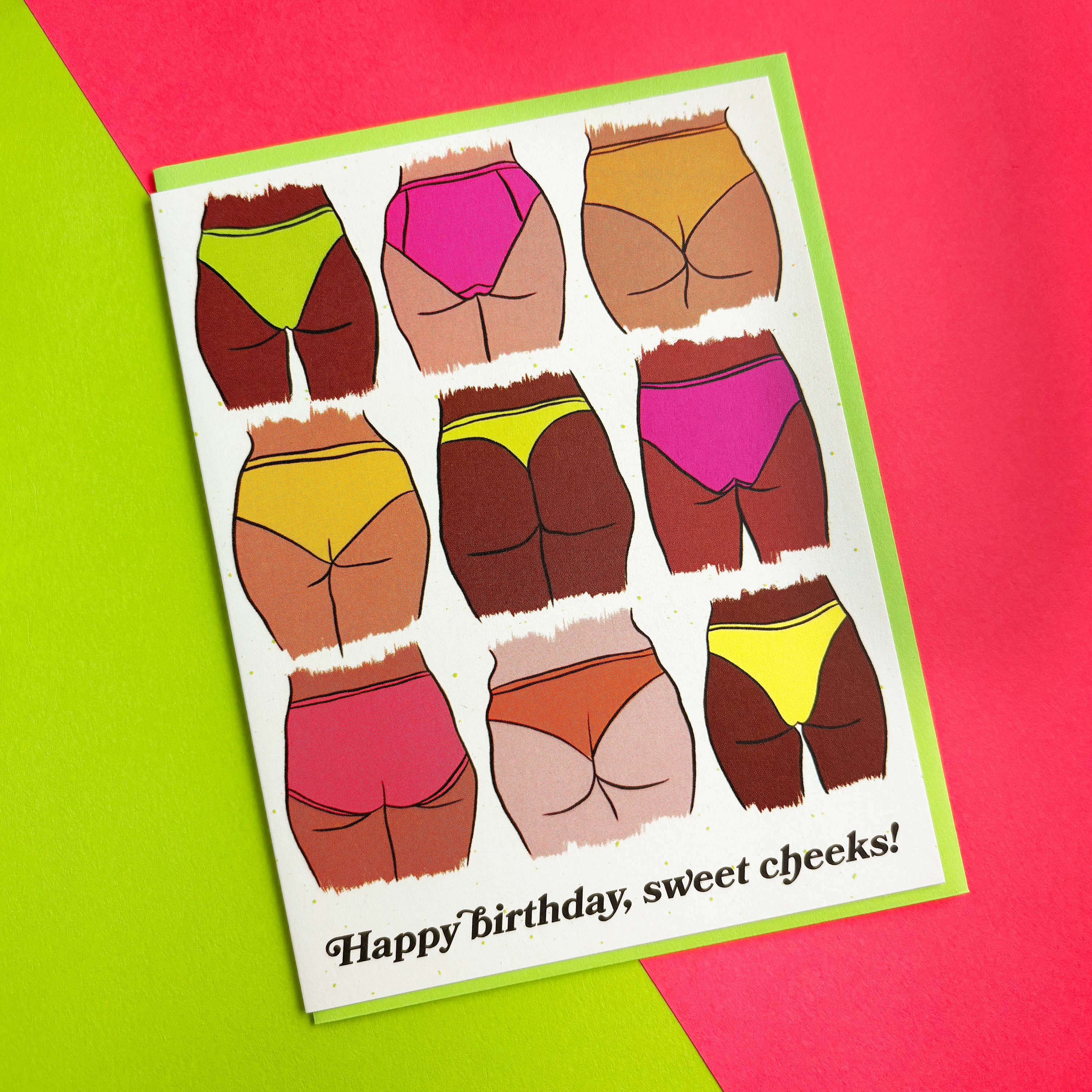 Boss Dotty Paper Co. – postal de parabéns por atacado – Cartão de aniversário Sweet Cheeks Butt2