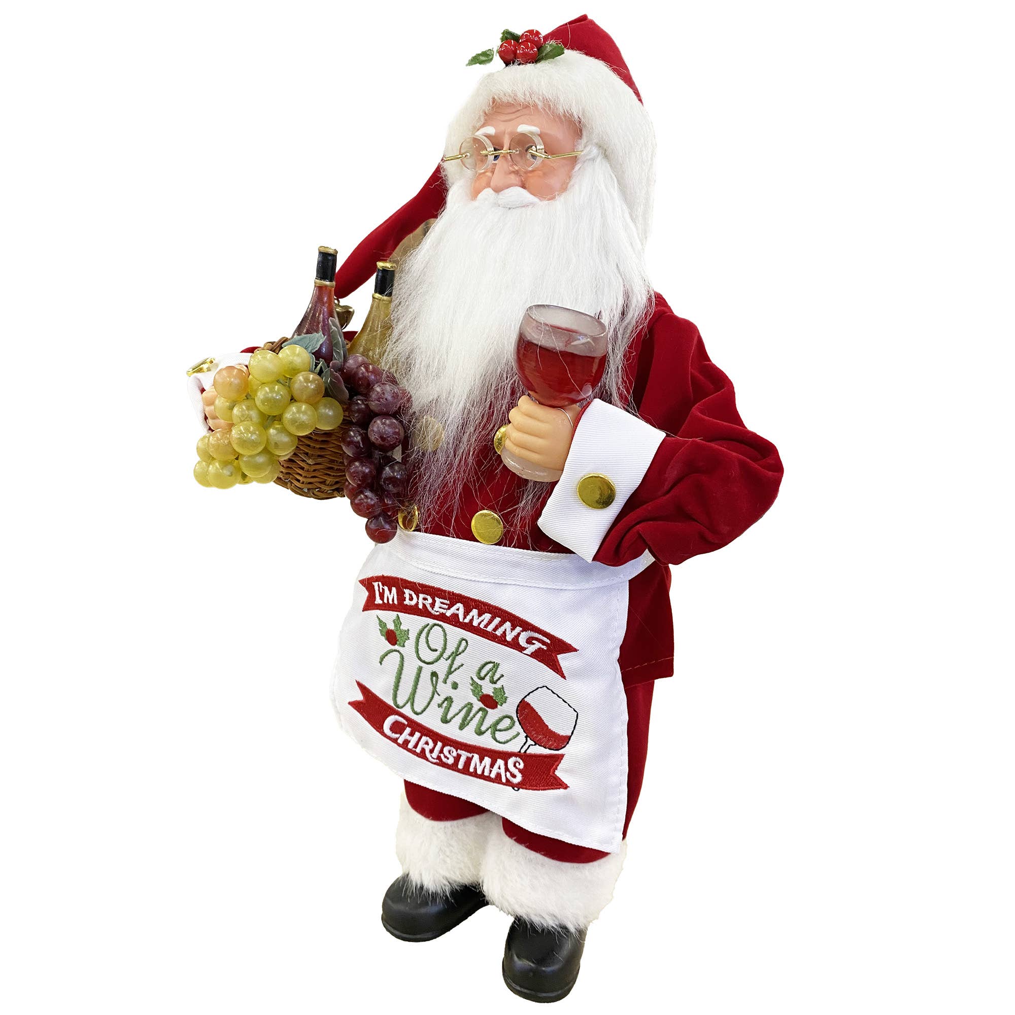 Santa’s Workshop Inc. - Wholesale Christmas Decoration - 15" Wine Christmas Claus1