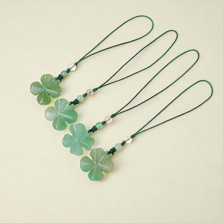 Crystolver (We Cover All Import Fees) – wholesale Keychain – Unisex – Aventurine Crystal Four Leaf Clover Keychain1