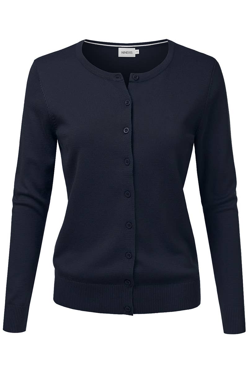 NINEXIS - Vente Cardigan – femme - AWOCAL310_Chandail à manches longues en tricot doux boutonné20