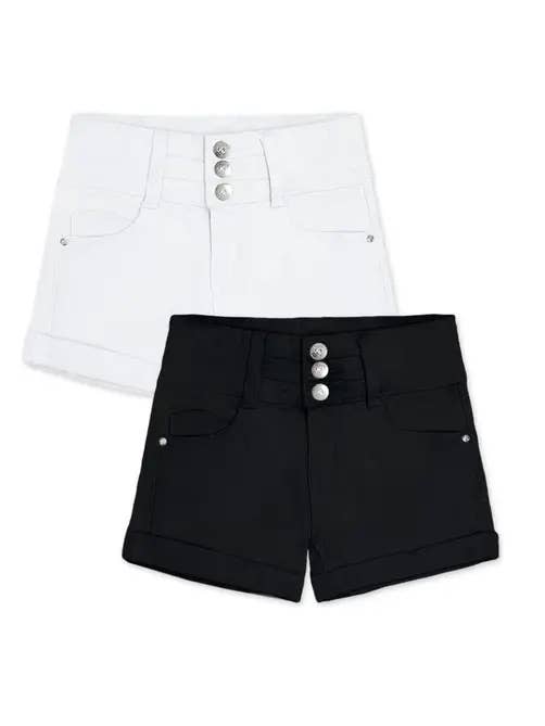 Mädchen-Jeansshorts mit 3 Knöpfen, GDS-22-89203B für den Großhandel von Cutie Patootie Clothing