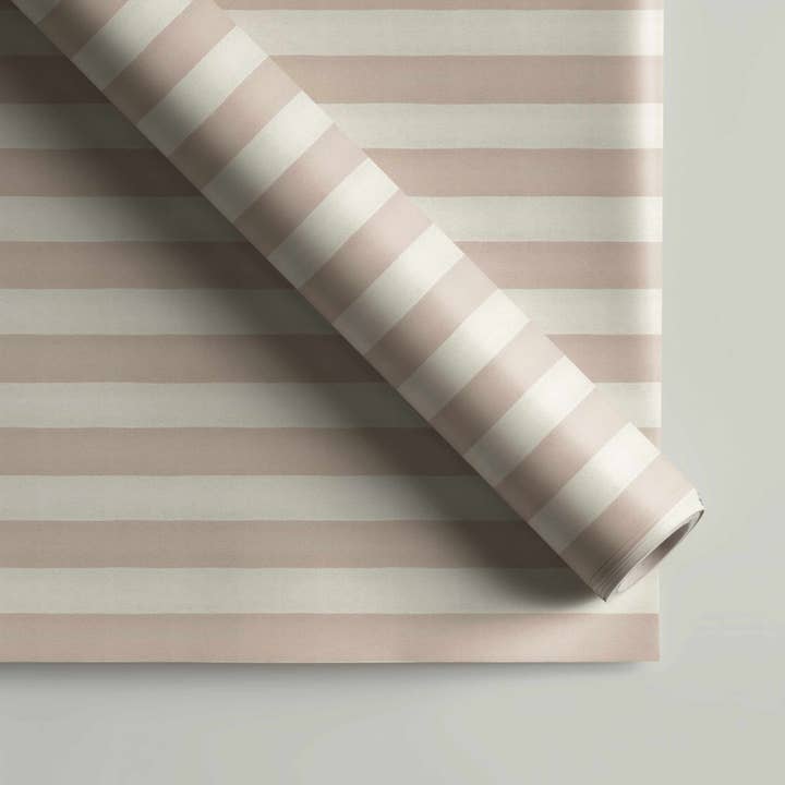 Soft Blush Stripe Wrapping Paper Roll for wholesale by Nicole Chinnici