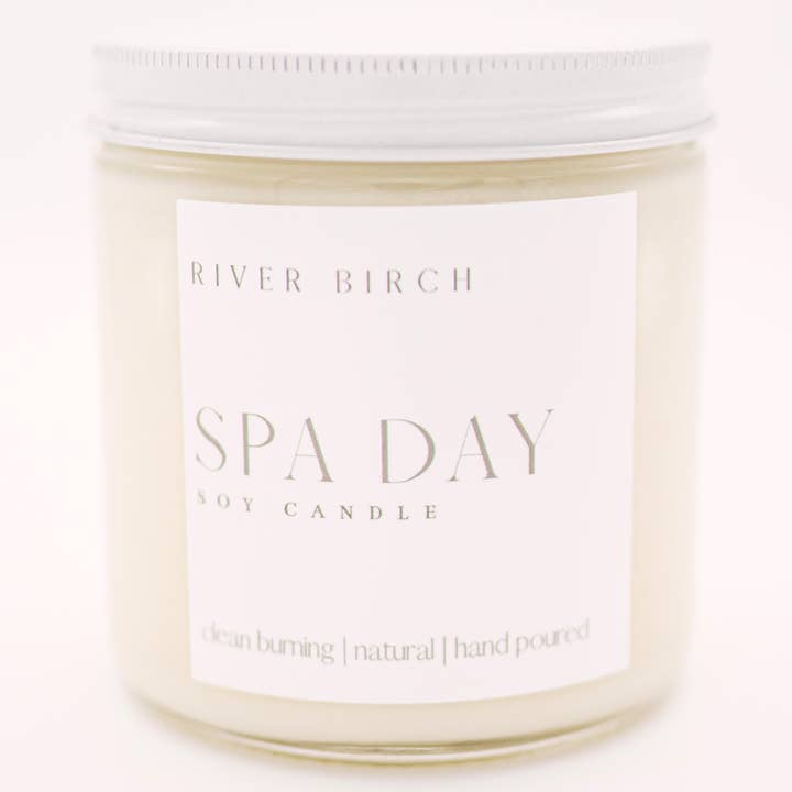 Spa Day - Barattolo trasparente da 16 once per la vendita all'ingrosso da parte di River Birch Candles