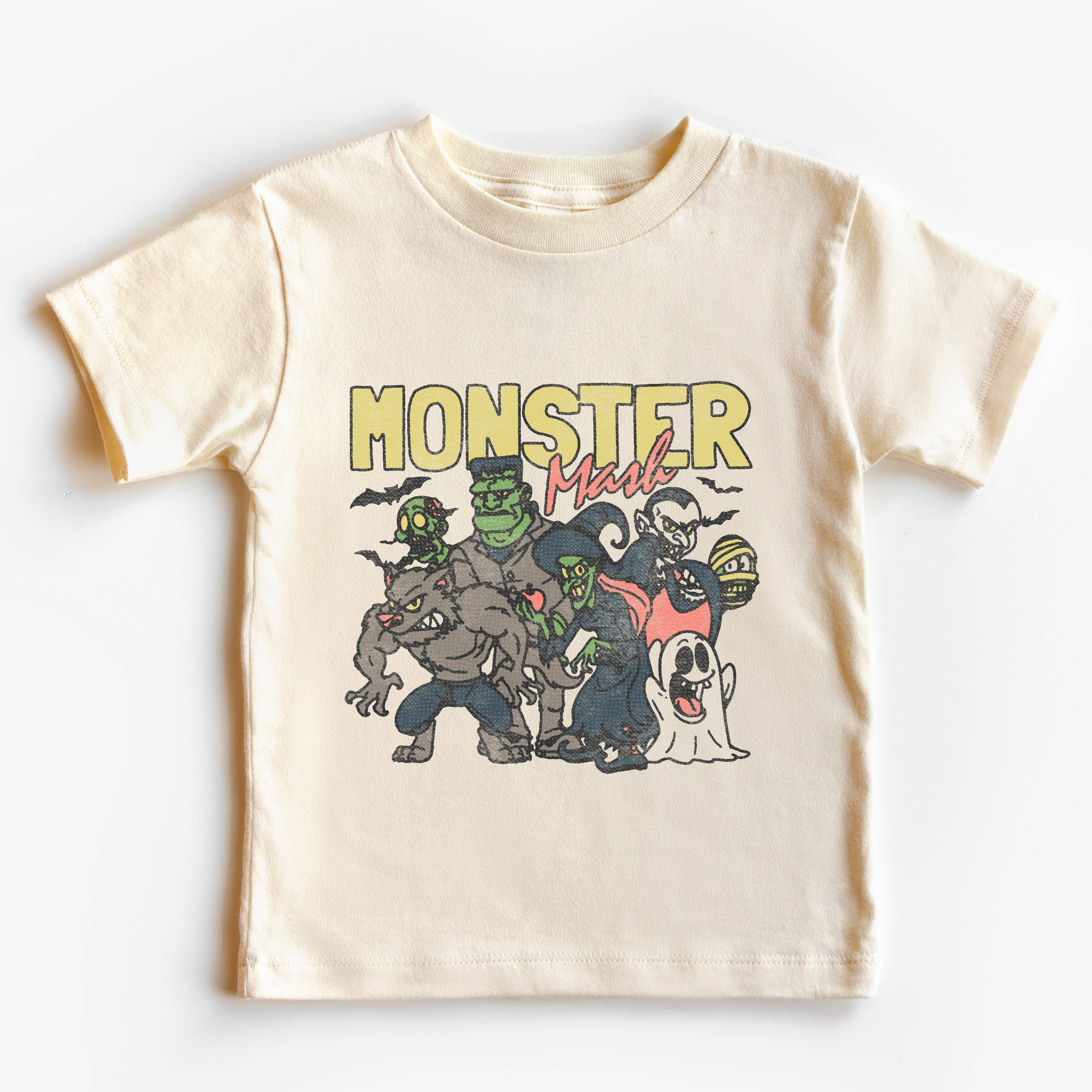 P E T I T R U E - Wholesale T-shirt met zeefdruk - Kinderen - Halloween-shirt voor kinderen Monster Graphic T-shirt voor peuters