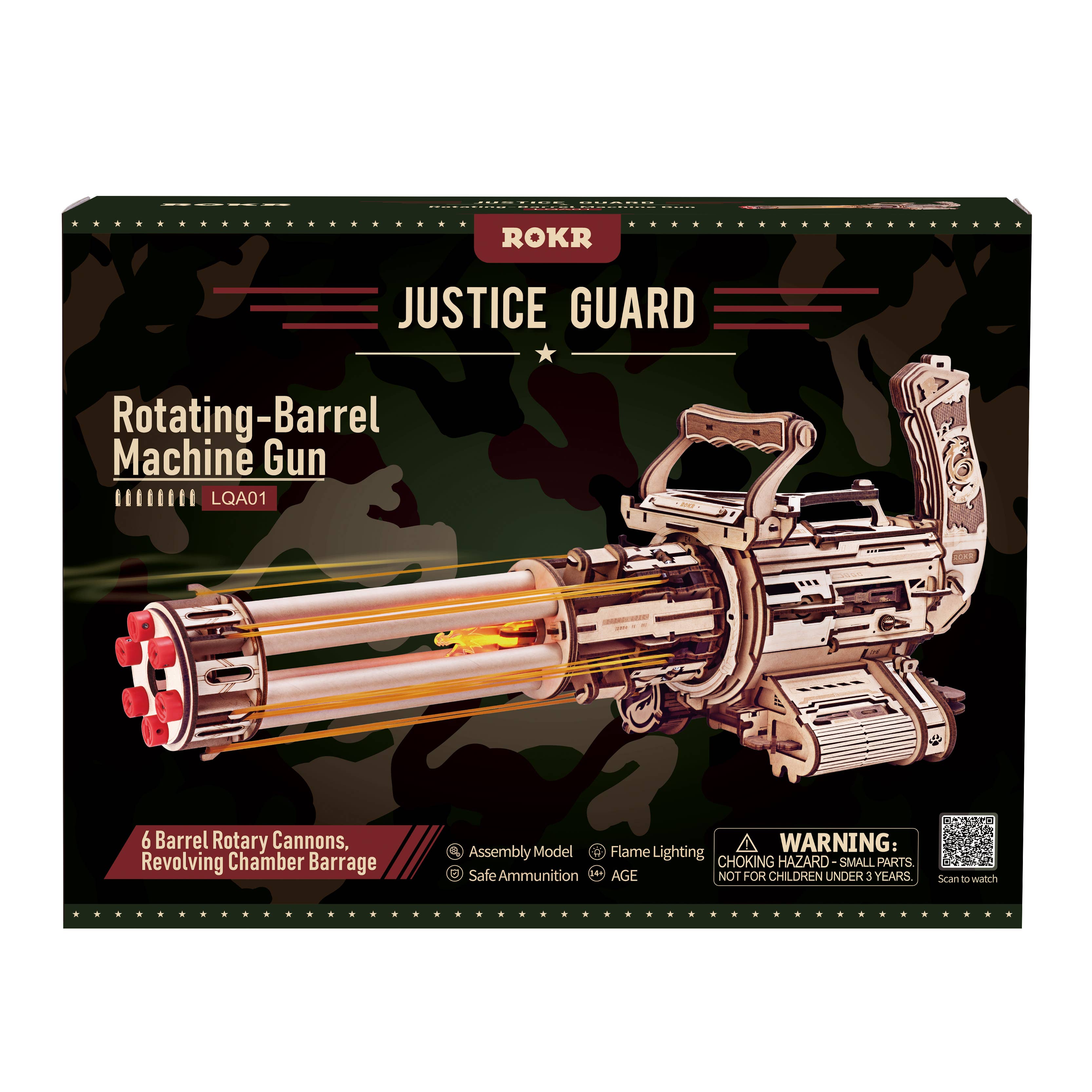 Robotime - Wholesale DIY Craft Kit - Rotating Barrel Machine Gun0