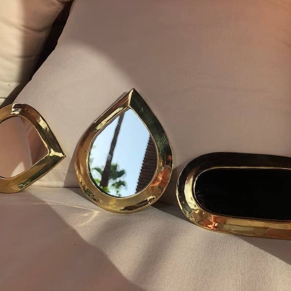 HandmadeBestSeller - Wholesale Wall Mirror - Mini Moroccan Mirrors In Gilded Copper ( DROP )