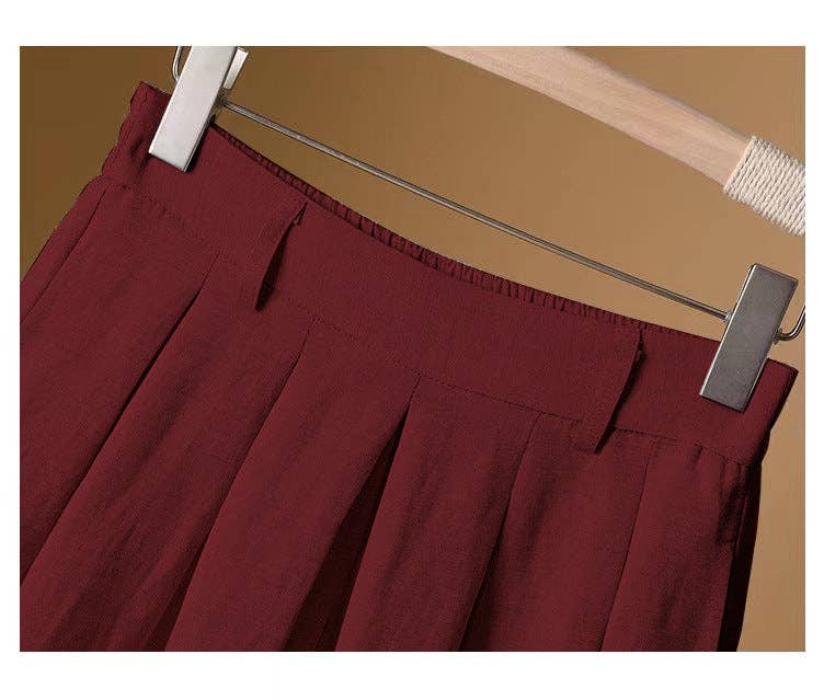 Chicto - Vente Pantalon – femme - Culottes larges raccourcies en coton et lin8