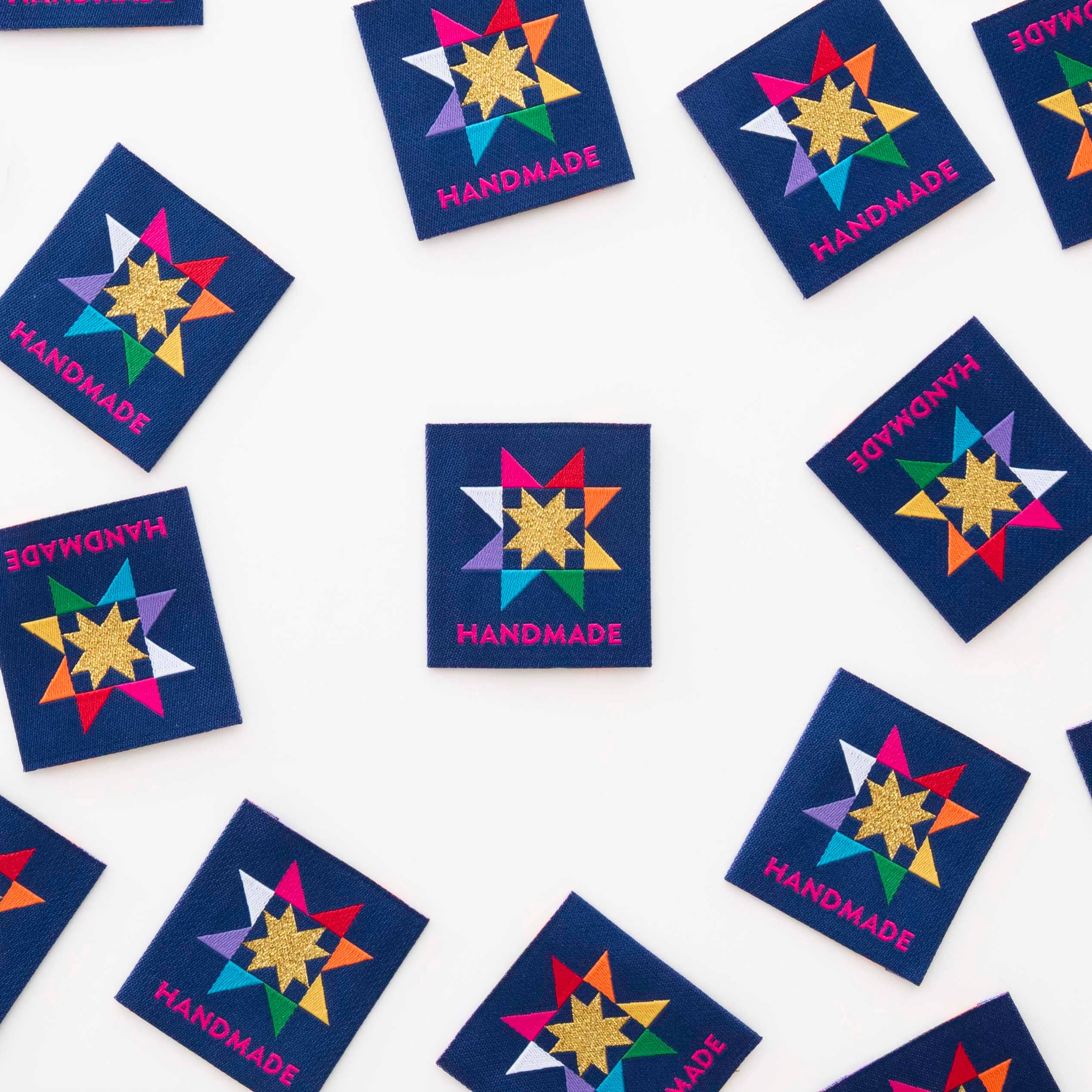Sarah Hearts - Wholesale Craft Supplies - Handmade Quilt Star Large Woven Sewing and Quilting Labels1