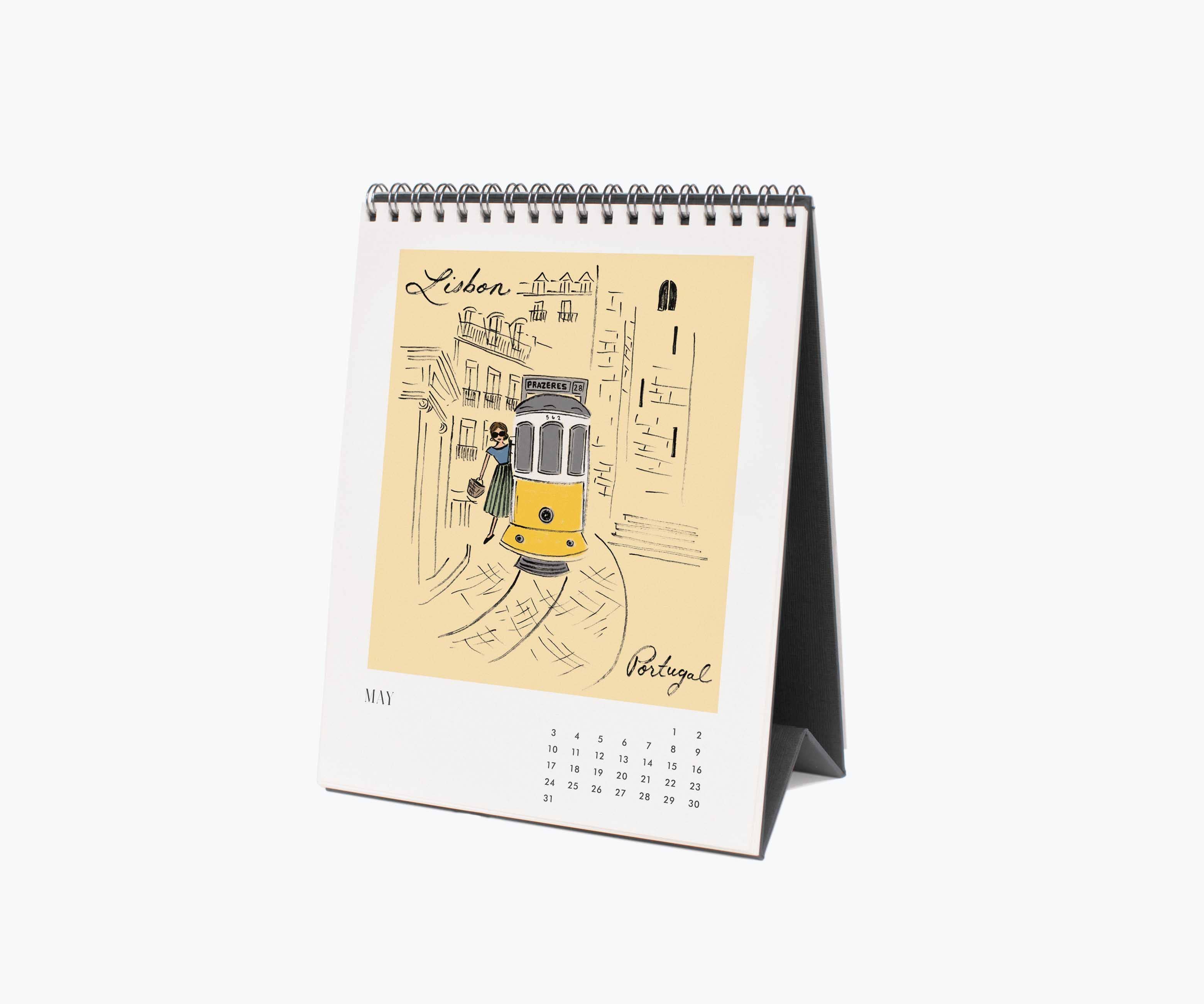 Rifle Paper Co. - Wholesale Calendar - 2026 Travel Sketchbook Desk Calendar5