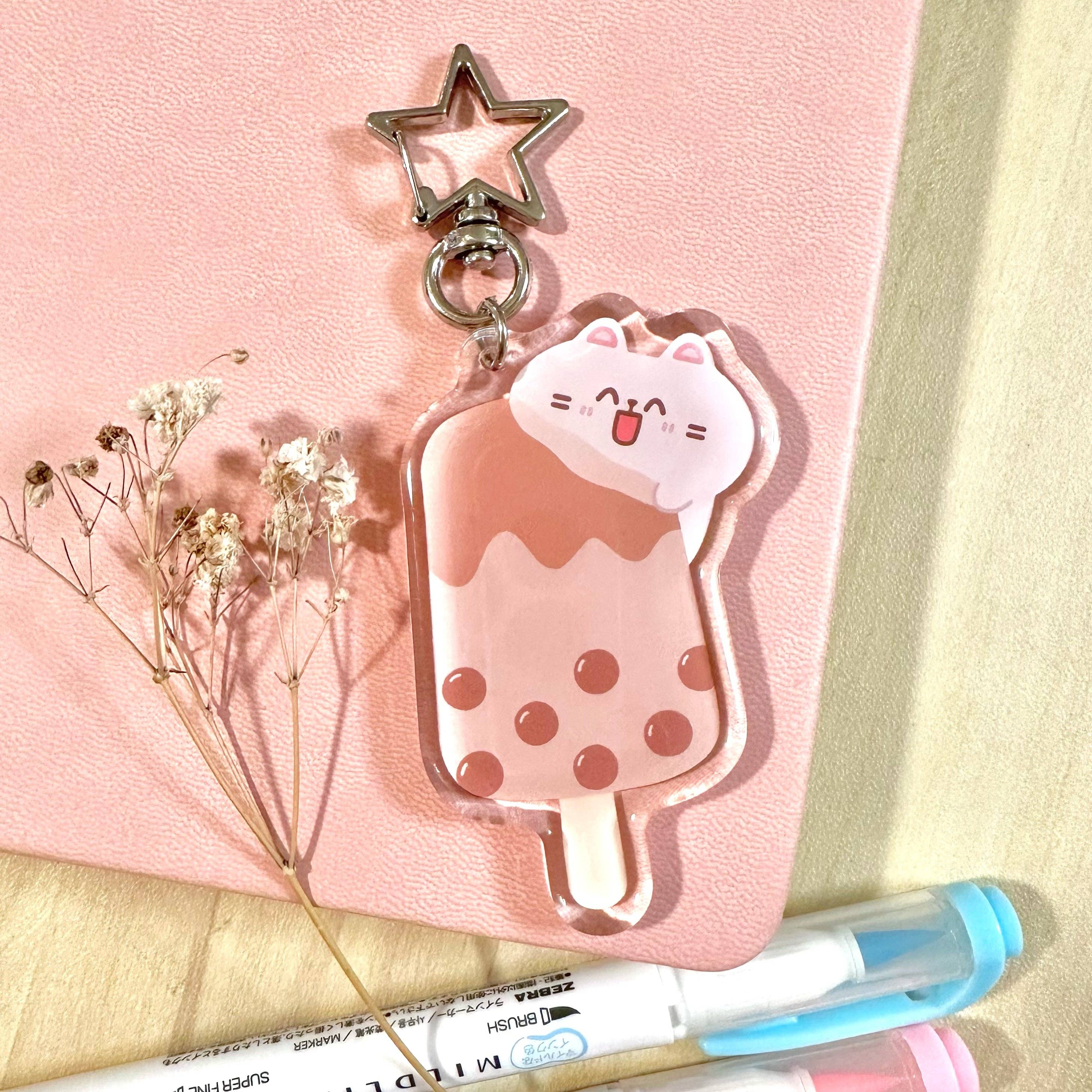 Chubbythelittlecat – wholesale Keychain – Women's – Boba Popsicle Keychain2