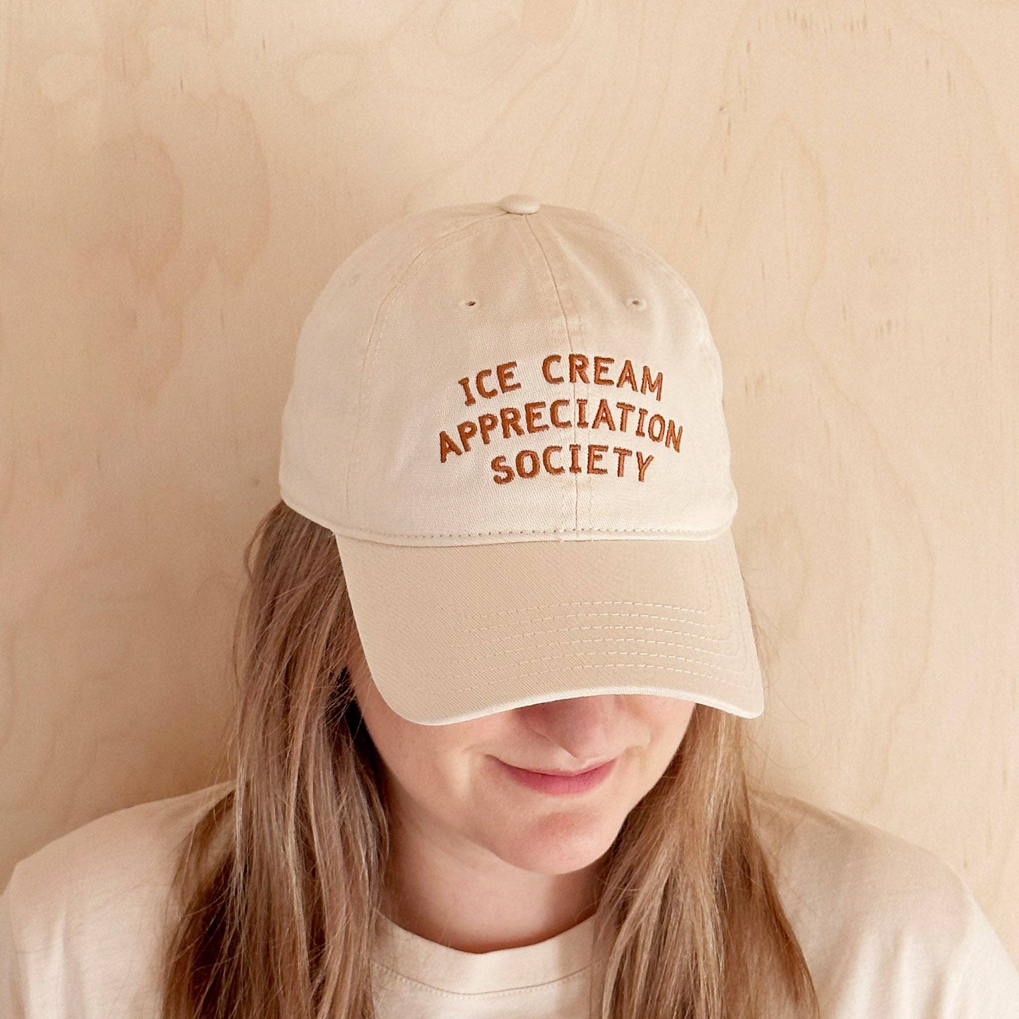 Alphabet Bags - Wholesale Baseball Cap - Unisex - Ice Cream Appreciation Society - Cotton Baseball Cap - Pecan6