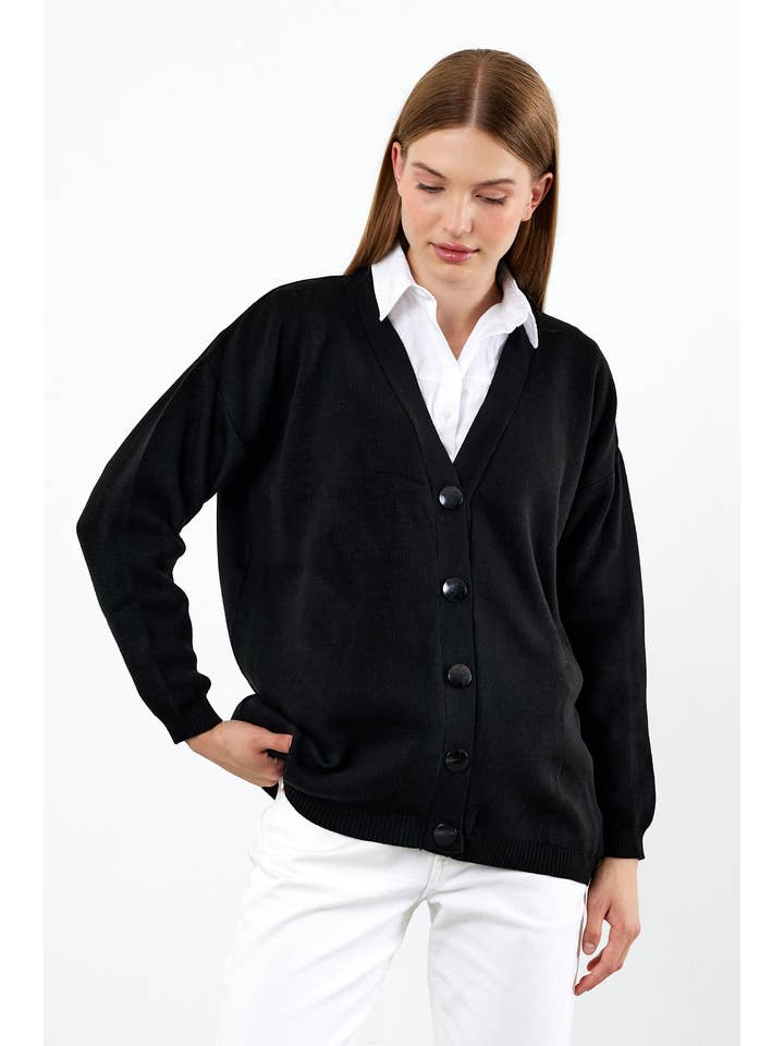 VAV NEW YORK – wholesale Cardigan – Women’s – Women's Solid Color Mid-Length Knit Cardigan Oversized Solid