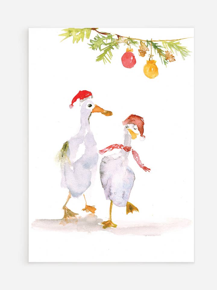 Weihnachtsenten-Postkarte für den Großhandel von Ping He Art