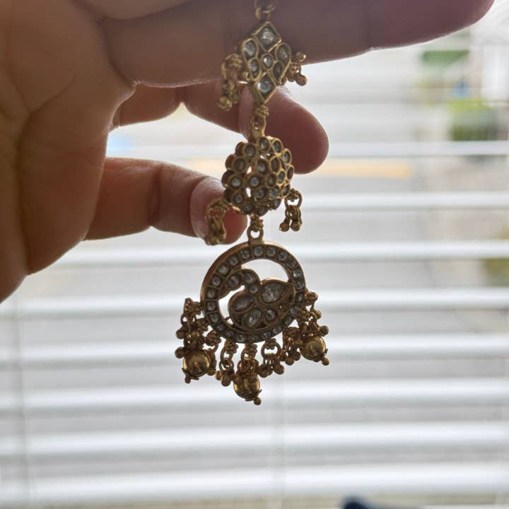 Vinnis Jewelry - Wholesale Jewelry Set - Heritage Rajwada Polki & Meenakari Tikka with Pearls & Emerald Beads3