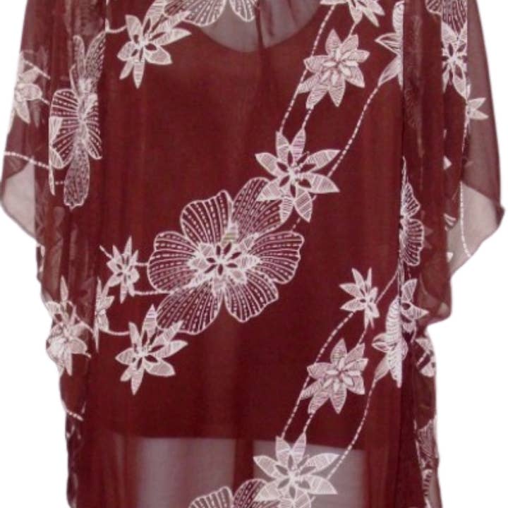 Castanho Floral Kaftan por atacado de Deidaa