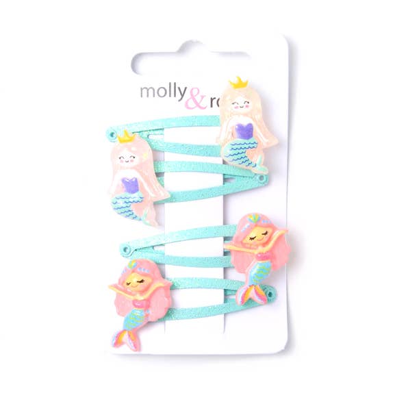 Cartão de 4 ganchos de cabelo com motivo de sereia 4cm por atacado de Inca UK