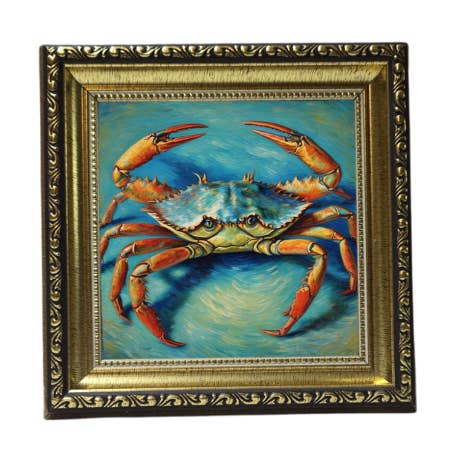 Antique Art Gold Frame Blue Crab 3 for wholesale by Boulder Innovations