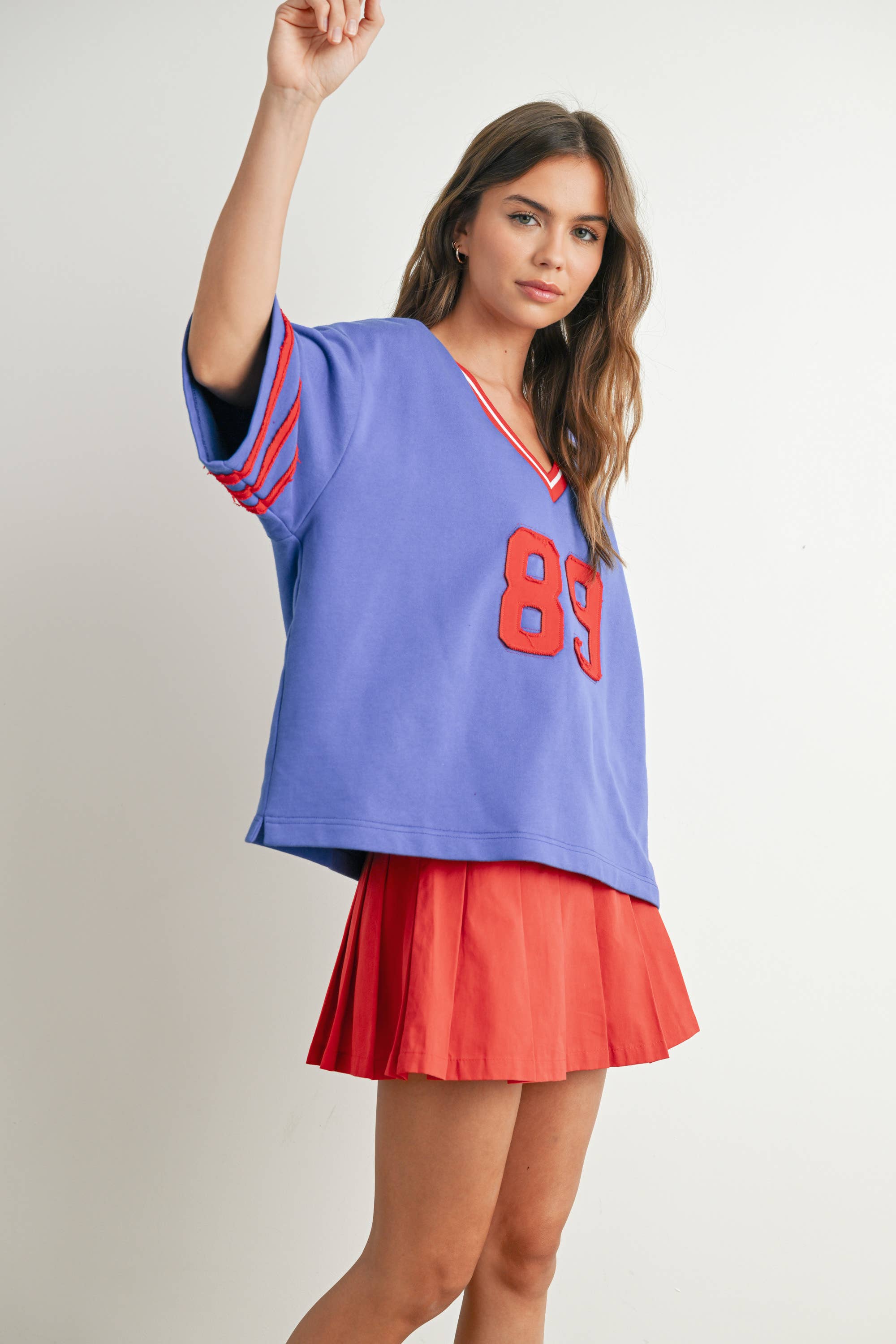 BUTTERMELON - Vendita all'ingrosso Maglietta - Donna - Maglia oversize sporty Varsity Spirit - BMT77349