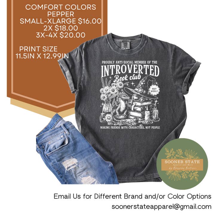 Introverted Book Club for wholesale by Sooner State Apparel