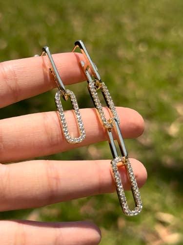 Ceres Gold Linked Crystal Earrings for wholesale by A Real Logic (ARL)