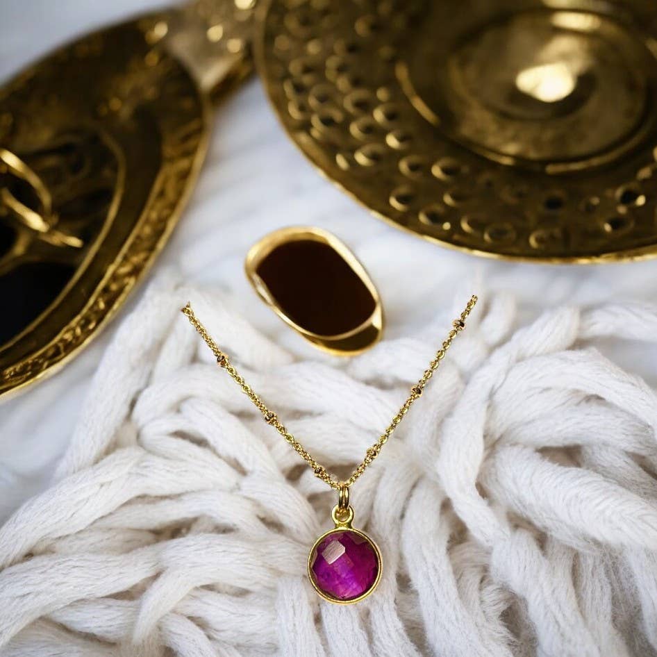 TOURMALYN - Wholesale Pendant/Charm Necklace - Gold plated amethyst pendant13
