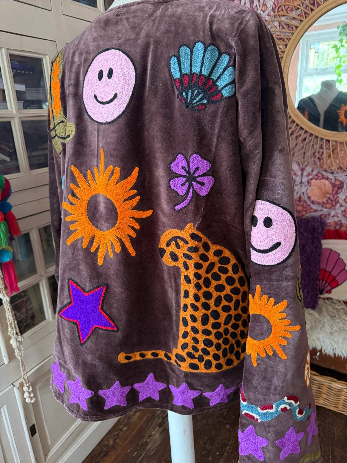 ToutVintage - Wholesale Jacket - Women's - Velvet embroidery Ella jacket brown1