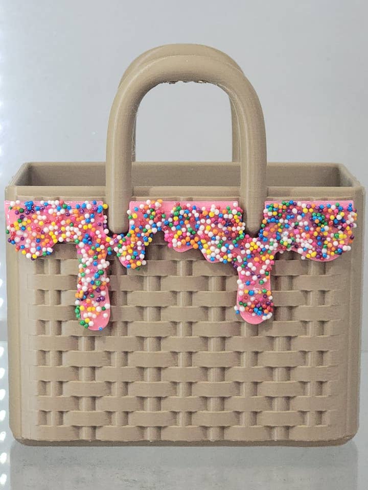 Sprinkle Glam Ice Cream Woven Bag for wholesale by JDCOLFASHION LLC
