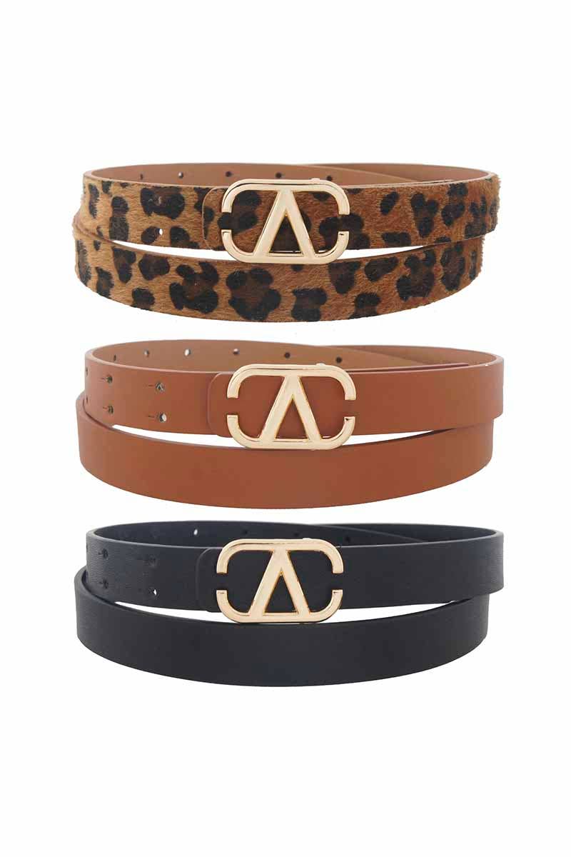 anbfashion – Cinto - Mulher por atacado – CINTO DE FIVELA EM V DE METAL A COR 3 PEÇAS SETB 3Q-222194