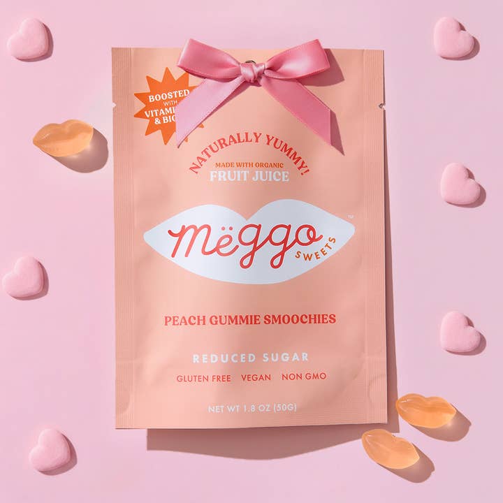Peach Gummie Smoochies for wholesale by Meggo Sweets