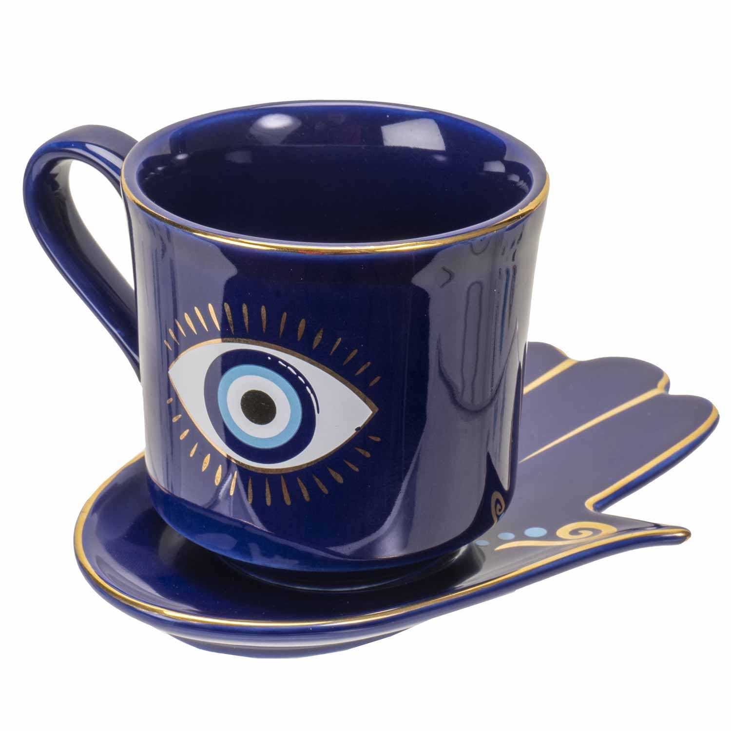 Pacific Trading - Wholesale Coffee/Tea Cup - All Seeing Eye Cup and Saucer Set Blue3